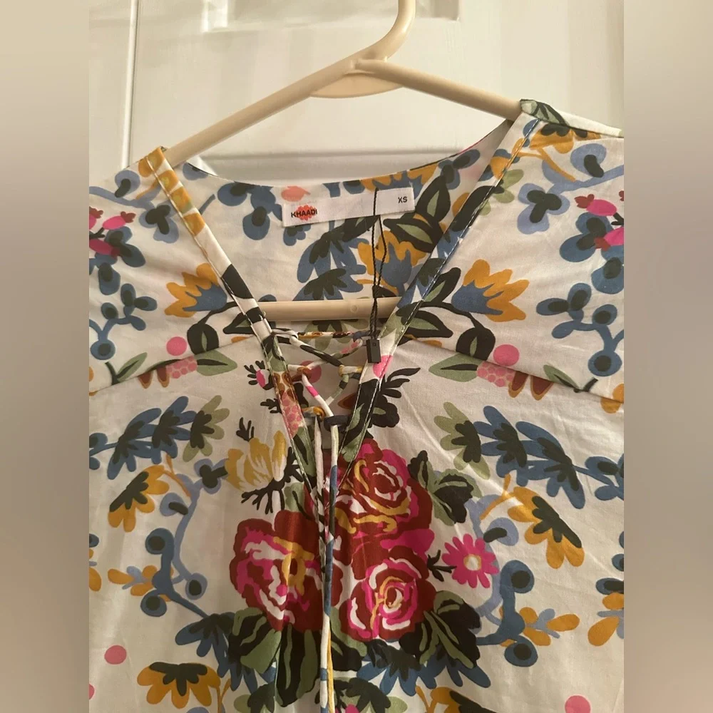 NWOT Khaadi Floral Tiered Cotton-Blend Maxi Dress. Size XS can fit up to a S._6